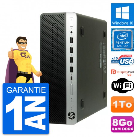 PC HP ProDesk 600 G3 SFF Intel G4400 RAM 8Go Disque Dur 1To Windows 10 Wifi