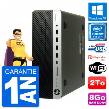 PC HP ProDesk 600 G3 SFF Intel G4400 RAM 8Go Disque Dur 2To Windows 10 Wifi
