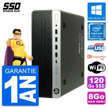 PC HP ProDesk 600 G3 SFF Intel Pentium G4400 RAM 8Go SSD 120Go Windows 10 Wifi