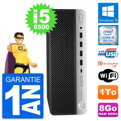 PC HP ProDesk 600 G3 SFF Intel i5-6500 RAM 8Go Disque Dur 1To Windows 10 Wifi