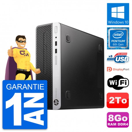 PC HP ProDesk 400 G4 SFF Intel G4400 RAM 8Go Disque Dur 2To Windows 10 Wifi