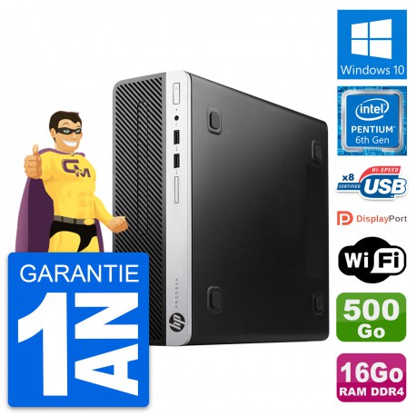 PC HP ProDesk 400 G4 SFF Intel G4400 RAM 16Go Disque Dur 500Go Windows 10 Wifi