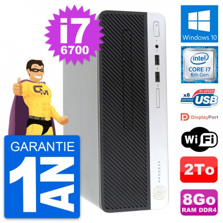 PC HP ProDesk 400 G4 SFF Intel i7-6700 RAM 8Go Disque Dur 2To Windows 10 Wifi