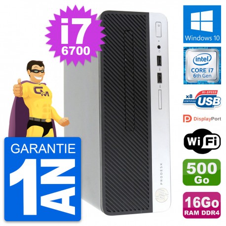 PC HP ProDesk 400 G4 SFF Intel i7-6700 RAM 16Go Disque Dur 500Go Windows 10 Wifi