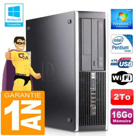 PC HP Compaq 6000 Pro SFF Intel E6300 Ram 16Go Disque 2 To Graveur DVD Wifi W7
