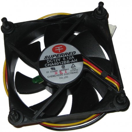Ventilateur SUPERRED CHA8012BB-TA 22P2460 12V 3-Pin 20cm 80x80x25mm Cooling Fan