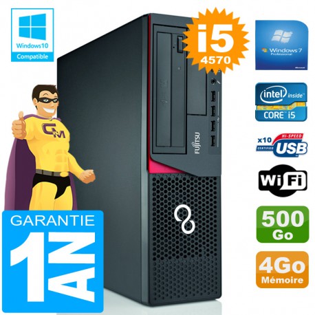 PC Fujitsu Esprimo E720 E85+ SFF Core I5-4570 4Go Disque 500 Go Wifi W7