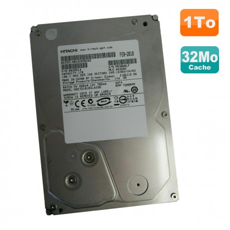 Disque Dur 1To SATA II 3.5" Hitachi HDE721010SLA330 0A39514 BA3285 108-00197+A1