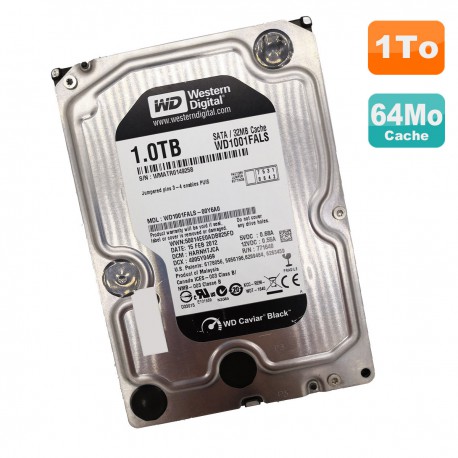 Disque Dur 1To SATA 3.5" Western Digital Caviar Black WD1001FALS-00Y6A0 7200RPM