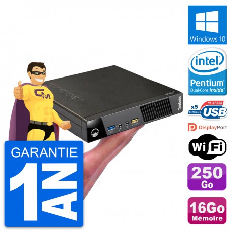 Ultra Mini PC Lenovo M73 Tiny Intel G3220T RAM 16Go Disque 250Go Windows 10 Wifi