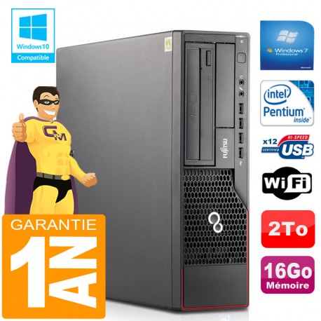 PC Fujitsu Esprimo E700 E90+ SFF Intel G840 RAM 16Go Disque 2 To Wifi W7