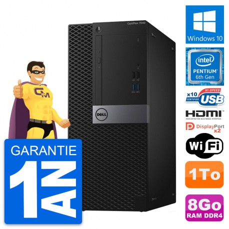 PC Tour Dell OptiPlex 7040 Intel G4400 RAM 8Go Disque 1To HDMI Windows 10 Wifi