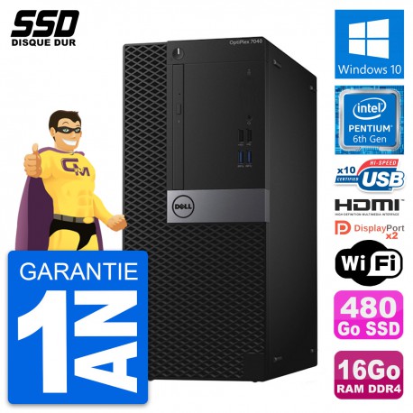 PC Tour Dell OptiPlex 7040 Intel G4400 RAM 16Go SSD 480Go HDMI Windows 10 Wifi