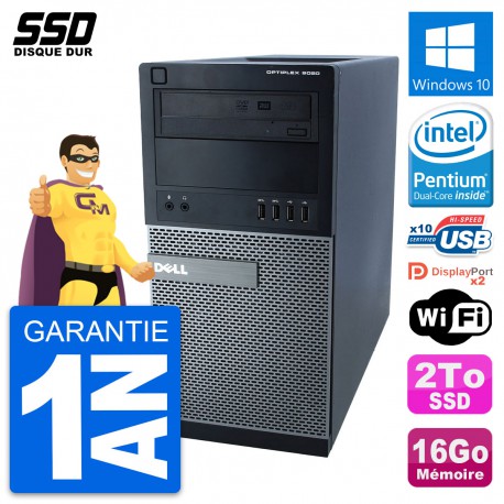 PC Tour Dell OptiPlex 9020 Intel Pentium G3220 RAM 16Go SSD 2To Windows 10 Wifi