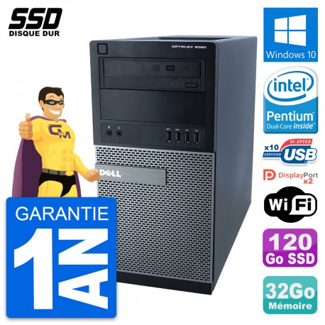 PC Tour Dell OptiPlex 9020 Intel Pentium G3220 RAM 32Go SSD 120Go Windows 10 Wifi