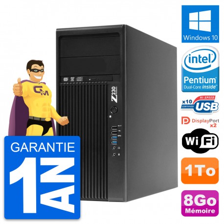 PC Tour HP WorkStation Z230 Intel G3220 RAM 8Go Disque Dur 1To Windows 10 Wifi
