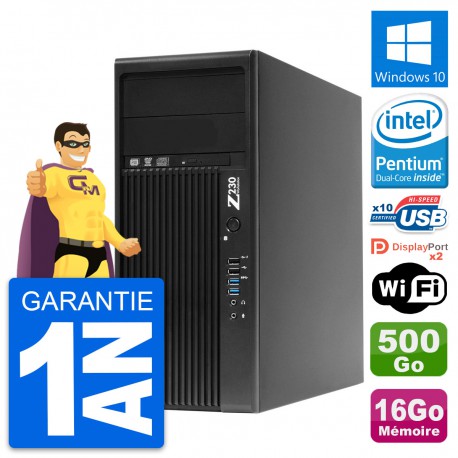 PC Tour HP Z230 Intel Pentium G3220 RAM 16Go Disque Dur 500Go Windows 10 Wifi
