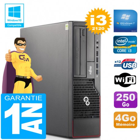 PC Fujitsu Esprimo E700 E90+ SFF Core I3-2120 RAM 4Go Disque 250 Go Wifi W7