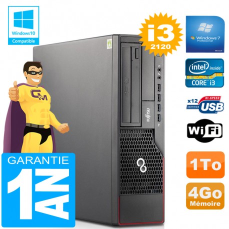 PC Fujitsu Esprimo E700 E90+ SFF Core I3-2120 RAM 4Go Disque 1 To Wifi W7