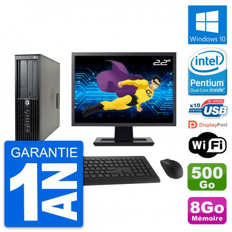 PC HP Z210 SFF Ecran 22" Intel Pentium G630 RAM 8Go Disque 500Go Windows 10 Wifi