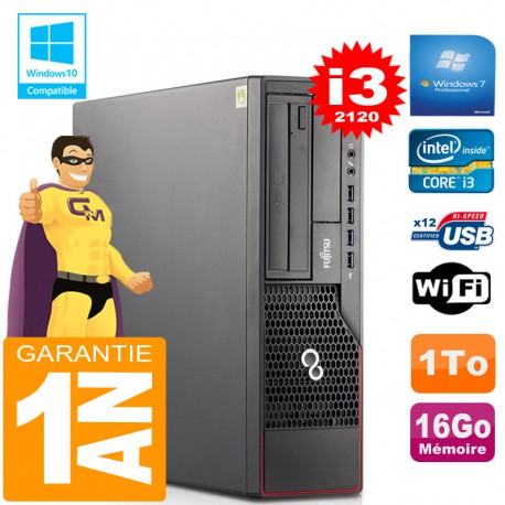 PC Fujitsu Esprimo E700 E90+ SFF Core I3-2120 RAM 16Go Disque 1 To Wifi W7