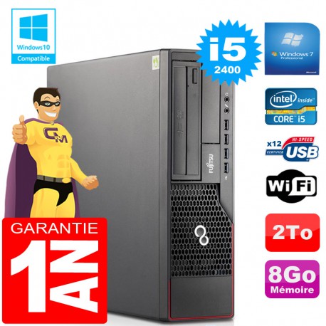 PC Fujitsu Esprimo E700 E90+ SFF Core I5-2400 RAM 8Go Disque 2 To Wifi W7