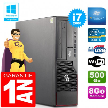 PC Fujitsu Esprimo E700 E90+ SFF Core I7-2600 RAM 8Go Disque 500Go Wifi W7