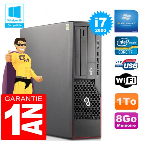 PC Fujitsu Esprimo E700 E90+ SFF Core I7-2600 RAM 8Go Disque 1 To Wifi W7