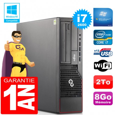 PC Fujitsu Esprimo E700 E90+ SFF Core I7-2600 RAM 8Go Disque 2 To Wifi W7