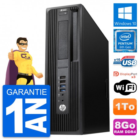 PC HP WorkStation Z240 SFF Intel G4400 RAM 8Go Disque Dur 1To Windows 10 Wifi