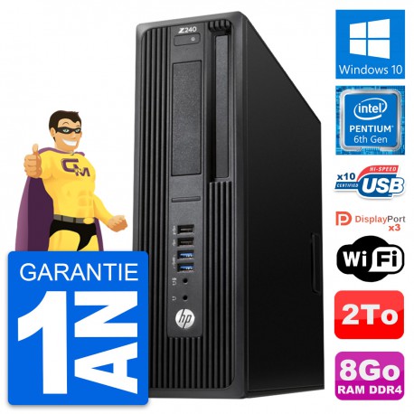 PC HP WorkStation Z240 SFF Intel G4400 RAM 8Go Disque Dur 2To Windows 10 Wifi