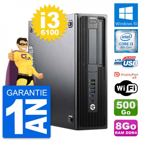 PC HP WorkStation Z240 SFF Intel i3-6100 RAM 8Go Disque 500Go Windows 10 Wifi