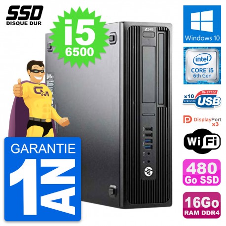 PC HP WorkStation Z240 SFF Intel Core i5-6500 RAM 16Go SSD 480Go Windows 10 Wifi