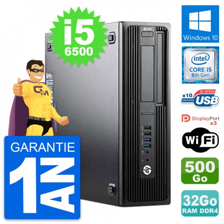 PC HP WorkStation Z240 SFF Intel i5-6500 RAM 32Go Disque 500Go Windows 10 Wifi