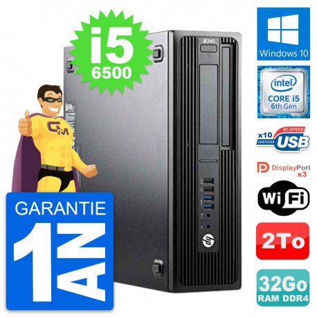 PC HP WorkStation Z240 SFF Intel i5-6500 RAM 32Go Disque 2To Windows 10 Wifi