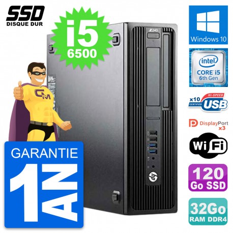 PC HP WorkStation Z240 SFF Intel Core i5-6500 RAM 32Go SSD 120Go Windows 10 Wifi