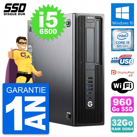 PC HP WorkStation Z240 SFF Intel Core i5-6500 RAM 32Go SSD 960Go Windows 10 Wifi