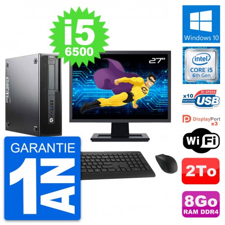 PC HP WorkStation Z240 SFF Ecran 27" i5-6500 RAM 8Go Disque 2To Windows 10 Wifi