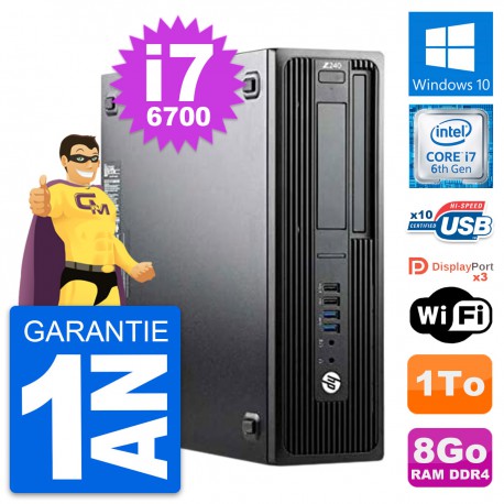PC HP WorkStation Z240 SFF Intel i7-6700 RAM 8Go Disque Dur 1To Windows 10 Wifi