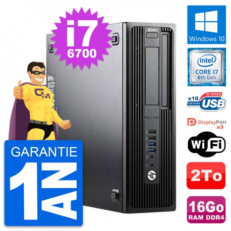 PC HP WorkStation Z240 SFF Intel i7-6700 RAM 16Go Disque Dur 2To Windows 10 Wifi