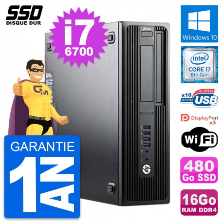 PC HP WorkStation Z240 SFF Intel Core i7-6700 RAM 16Go SSD 480Go Windows 10 Wifi