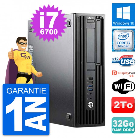 PC HP WorkStation Z240 SFF Intel i7-6700 RAM 32Go Disque 2To Windows 10 Wifi