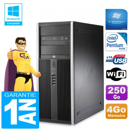 PC Tour HP Compaq 8200 Intel G630 Ram 4Go Disque 250 Go Graveur DVD Wifi W7