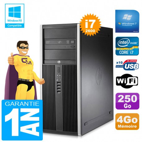 PC Tour HP Compaq 8200 Core I7-2600 Ram 4Go Disque 250 Go Graveur DVD Wifi W7