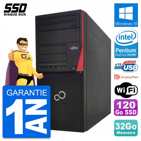 PC Tour Fujitsu Esprimo P920 Intel G3220 RAM 32Go SSD 120Go Windows 10 Wifi