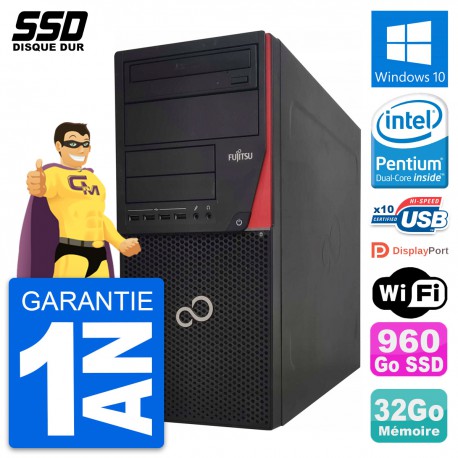 PC Tour Fujitsu Esprimo P920 Intel G3220 RAM 32Go SSD 960Go Windows 10 Wifi