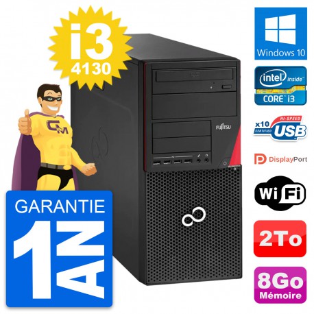 PC Tour Fujitsu Esprimo P920 Core i3-4130 RAM 8Go Disque Dur 2To Windows 10 Wifi