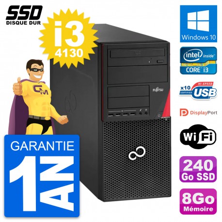 PC Tour Fujitsu Esprimo P920 Intel i3-4130 RAM 8Go SSD 240Go Windows 10 Wifi