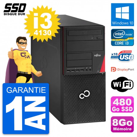 PC Tour Fujitsu Esprimo P920 Intel i3-4130 RAM 8Go SSD 480Go Windows 10 Wifi