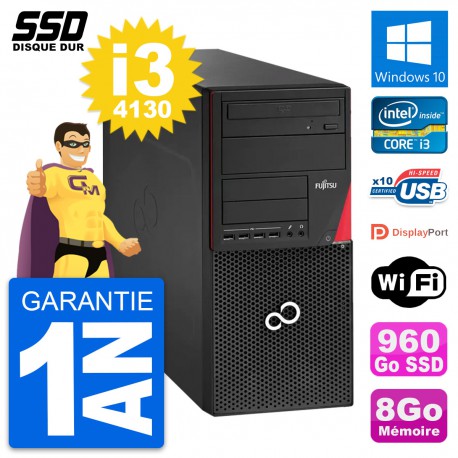 PC Tour Fujitsu Esprimo P920 Intel i3-4130 RAM 8Go SSD 960Go Windows 10 Wifi